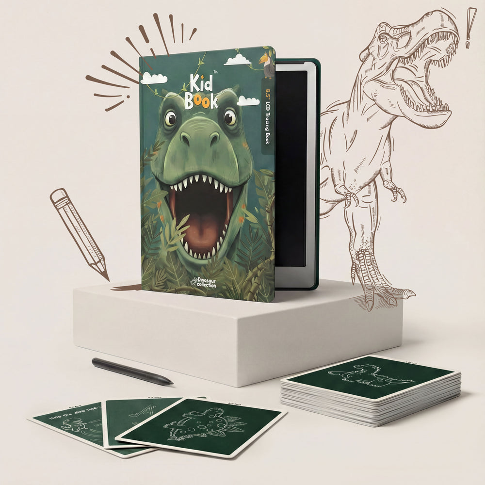 Tablet Graficzny z kartami pracy do rysowania - KidBook - Dino