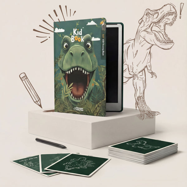 Tablet Graficzny z kartami pracy do rysowania - KidBook - Dino